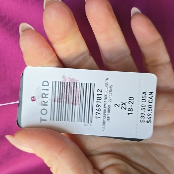 Torrid Knit Cupro High Neck Twist Top purple knit new nwt 2x 18 20 - Picture 11 of 11